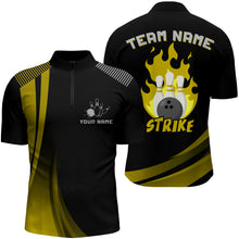 Load image into Gallery viewer, Custom Bowling Quarter-Zip Shirt Men Bowling Team Jersey American Flag Bowling Shirt BDT380