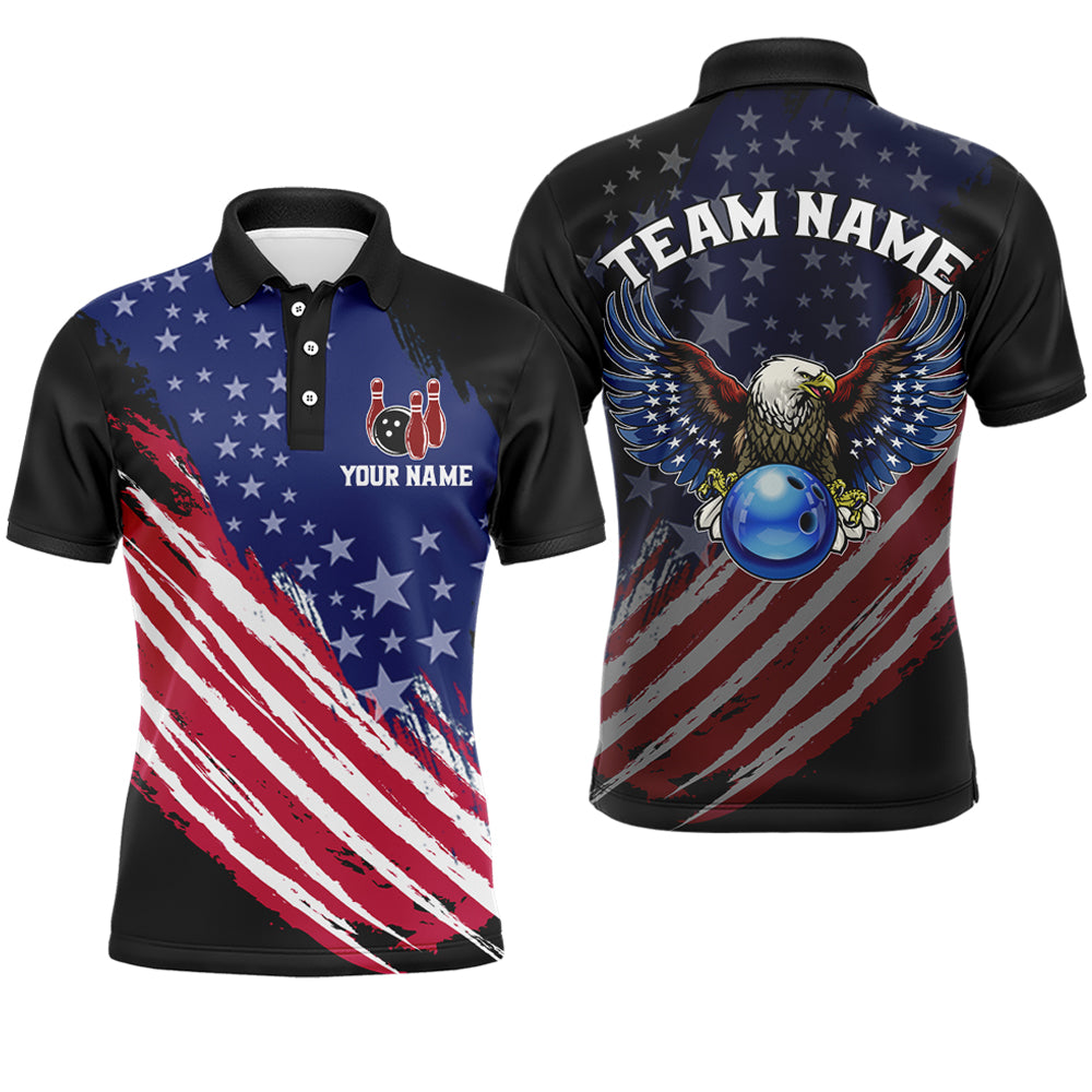 American Bowling Shirt Men & Women Eagle Bowling Jersey Custom Team Bowling Shirts Polo BDT587