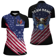 Load image into Gallery viewer, American Bowling Shirt Men &amp; Women Eagle Bowling Jersey Custom Team Bowling Shirts 1/4 Zip BDT587