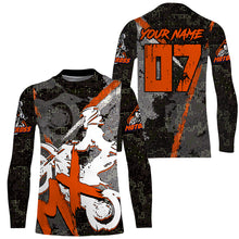 Load image into Gallery viewer, Kid Men Women Custom Orange Motocross Off-Road Jersey UPF30+ Extreme MX Dirt Bike Shirt Motorcycle PDT613