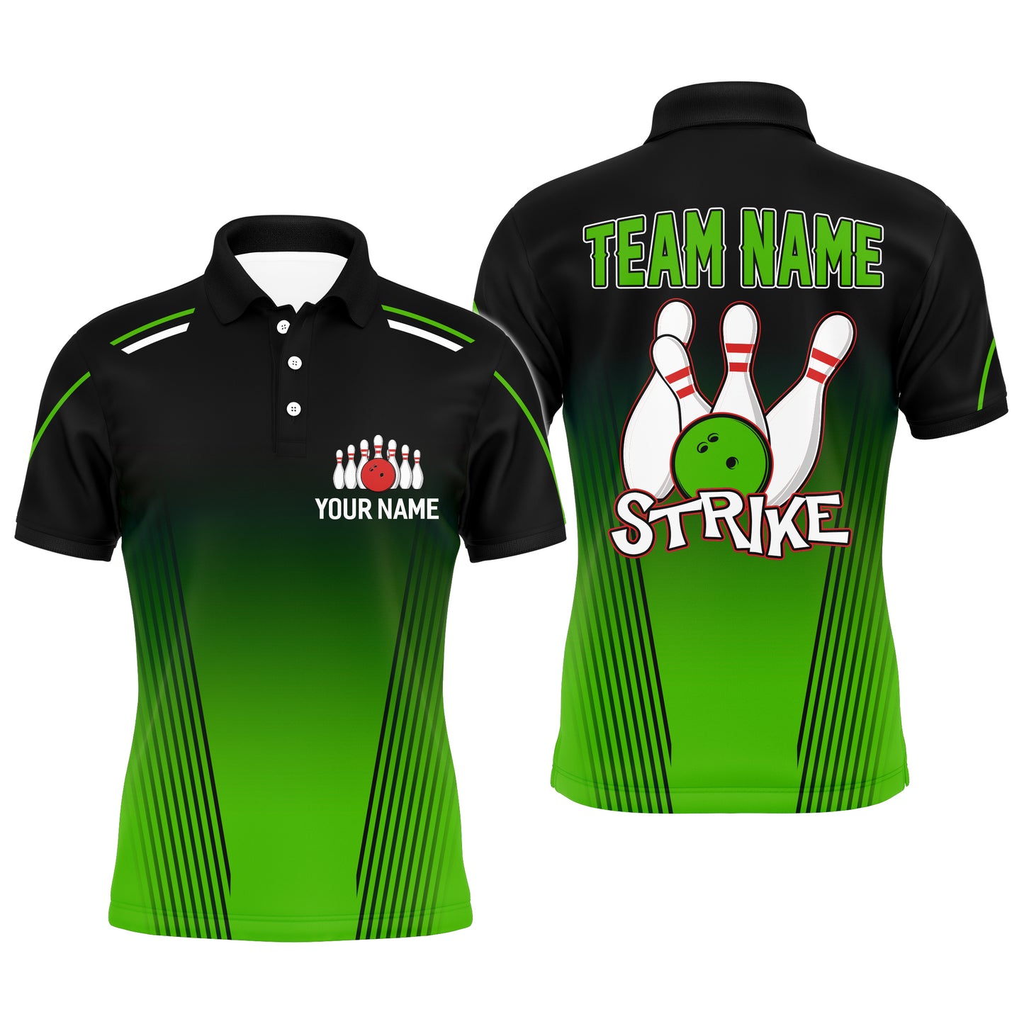 Strike Bowling Shirts For Men Custom Bowling Polo Shirts Team League Bowling Jerseys BDT346