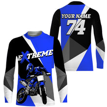 Load image into Gallery viewer, Kid Men Women Dirt Bike Jersey Blue Upf30+ Custom Motocross Shirt Motorcycle Racing PDT676