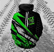 Load image into Gallery viewer, Adult ATV Quad Hoodie Green Custom Quad Bike Hooded Jersey Men Women Extreme Off-Road PDT905