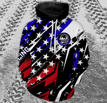 American Flag Quad Bike Hoodie For Adult ATV Motocross Hooded Jersey Patriotic Off-Road PDT908