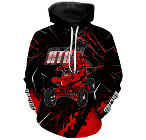 Red ATV Quad Hoodie Men Women ATV Motocross Hooded Jersey For Adult Off-Road Extreme PDT910