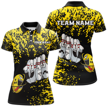 Load image into Gallery viewer, Custom Funny Bowling Shirt For Men Women Yellow Black Bowling Team Jersey Polo BDT495