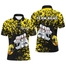 Load image into Gallery viewer, Custom Funny Bowling Shirt For Men Women Yellow Black Bowling Team Jersey Polo BDT495
