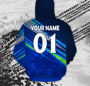 Custom Blue ATV Quad Hoodie Men Women Extreme ATV Motocross Quad Bike Hooded Jersey PDT921