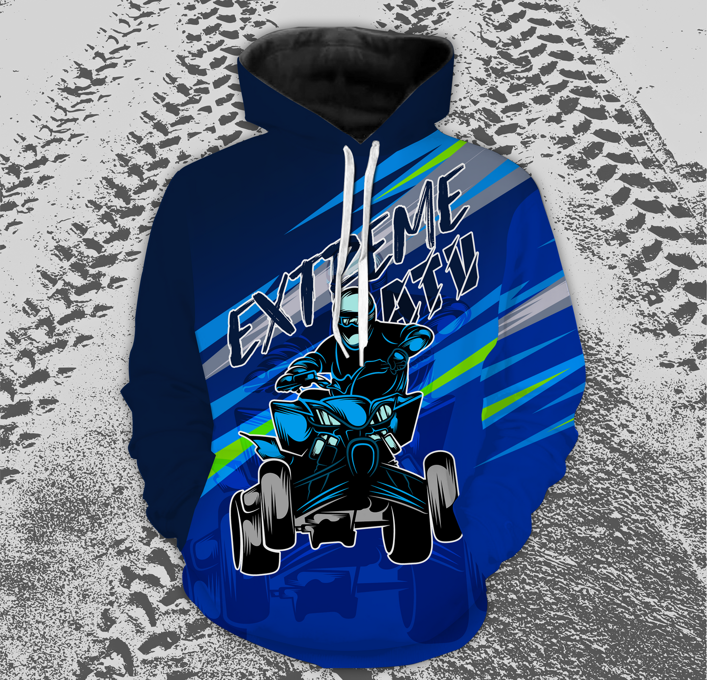Custom Blue ATV Quad Hoodie Men Women Extreme ATV Motocross Quad Bike Hooded Jersey PDT921