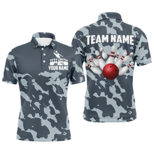 Load image into Gallery viewer, Custom Bowling Shirts For Men Women Bowling Team League Jersey Camo Bowling Polo Shirts Unisex BDT594