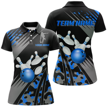 Load image into Gallery viewer, Custom Bowling Jerseys Men Women Bowling Shirt Blue Camo Bowling Team Shirt Polo BDT595