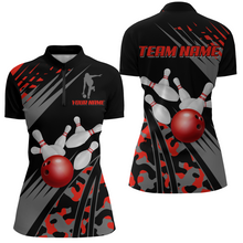 Load image into Gallery viewer, Custom Bowling Jerseys Men Women Bowling Shirt Red Camo Bowling Team Shirt Polo BDT595