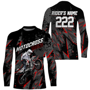 Custom Motocross Jersey UV Red Dirt Bike Off-Road Shirt Kid&Adult Long –  ChipteeAmz