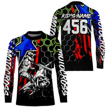 Load image into Gallery viewer, Personalized Motocross Jersey Kid Men UPF30+ US Flag Dirt Bike Shirt MX Racing Off-Road Motorcycle PDT625