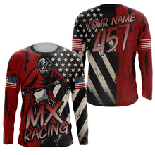 Load image into Gallery viewer, American Flag Motocross Jersey Kid Men UPF30+ Custom Dirt Bike Shirt MX Racing Off-Road Motorcycle PDT627