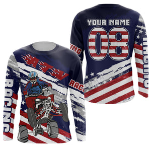 Personalized ATV Motocross Jersey Men Kid UPF30+ American Flag Quad Bike Off-Road Jersey ATV Shirt PDT649