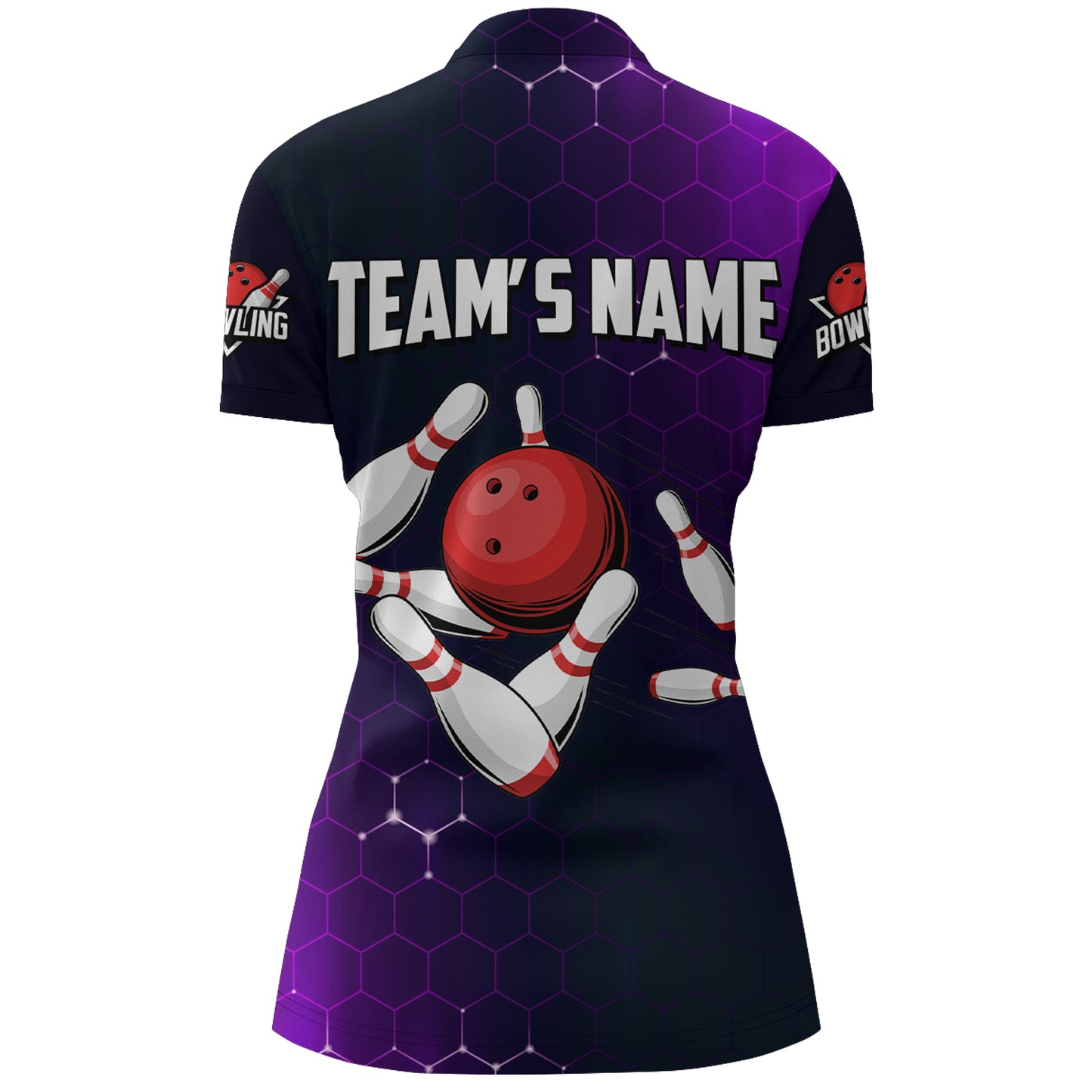 Purple Bowling Quarter-Zip Shirt for Women Custom Bowling Jersey Bowling Team League Shirt BDT258