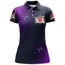 Load image into Gallery viewer, Purple Bowling Polo Shirt for Women Custom Bowling Jersey Bowling Team League Shirt BDT258