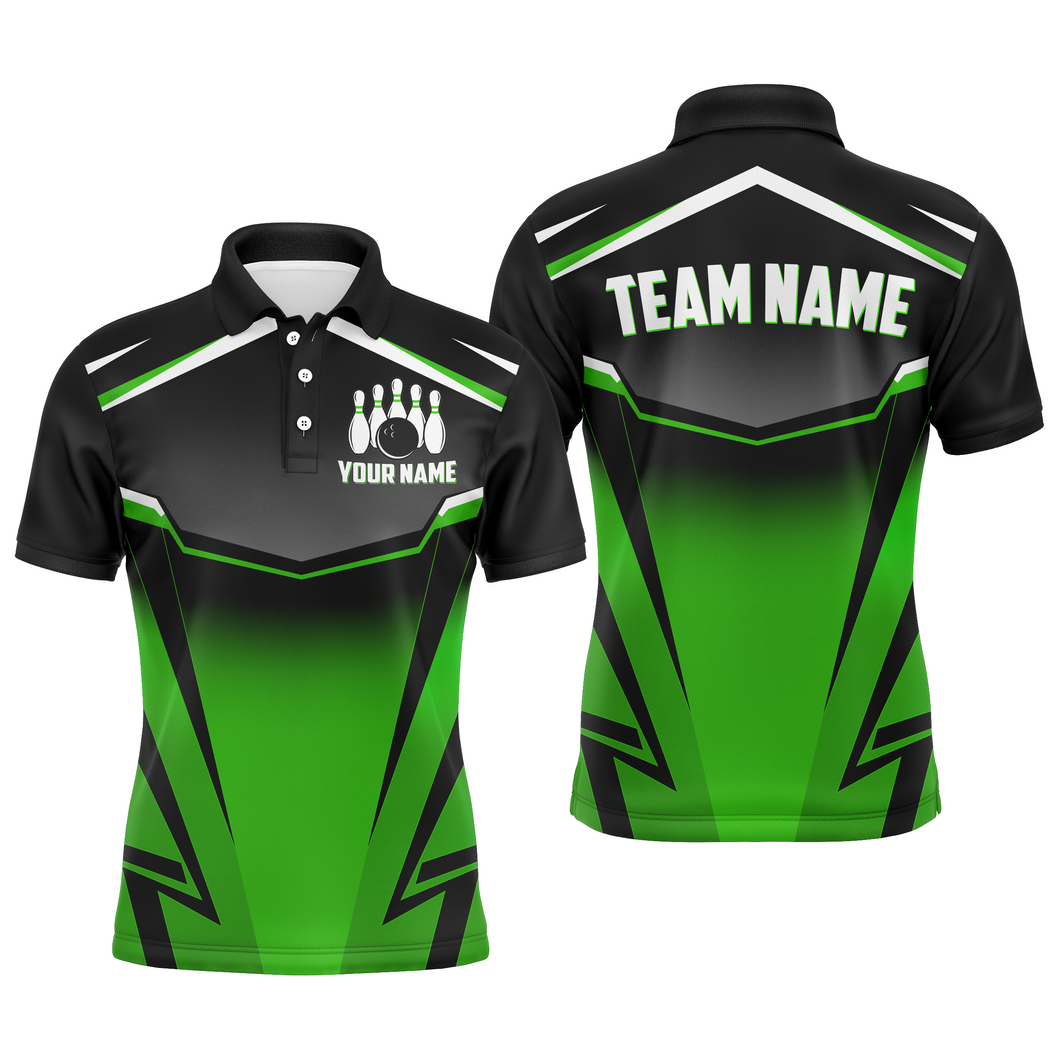 Custom Bowling Shirts Men & Women Green Bowling Team Jersey Unisex Polo Bowling Uniform BDT530