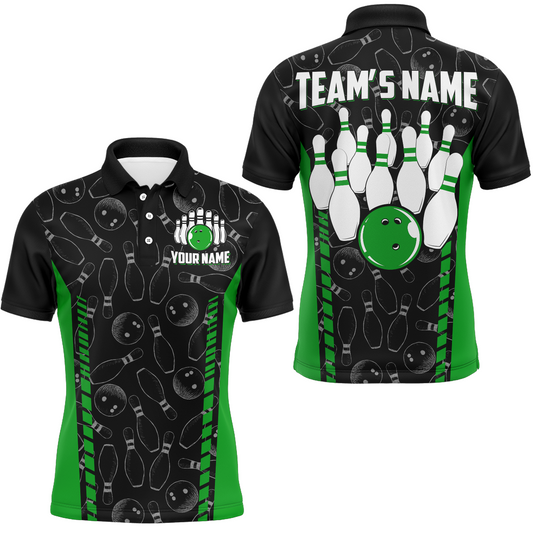 Custom Bowling Jersey For Men Seamless Pattern Bowling Shirt Team Bowling Polo Shirt BDT302