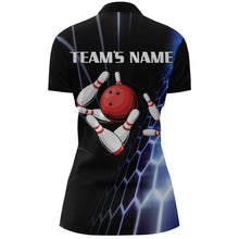 Load image into Gallery viewer, Custom Bowling Quarter-Zip Shirts Women Vintage Bowling Jersey Black Bowling Team League Shirts BDT215