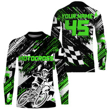 Load image into Gallery viewer, Personalized Motocross Jersey Green UPF30+ Women Kid Men Dirt Bike Off-Road Jersey Motorcycle Shirt PDT663