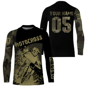 Camo Motocross Jersey Men Women Kid UPF30+ Custom Dirt Bike Off-Road Jersey MX Motorcycle Shirt PDT664