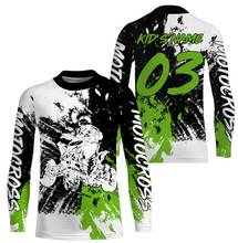 Load image into Gallery viewer, Adult&amp;Kid ATV Motocross Jersey Green UPF30+ Custom Kid Quad Bike Shirt Off-Road ATV MX Racing PDT735