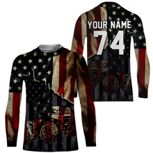 Load image into Gallery viewer, American Flag ATV Motocross Jersey Men Kid Women UPF30+ Patriotic Quad Bike Shirt Off-Road ATV MX PDT722