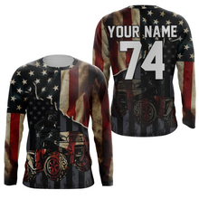Load image into Gallery viewer, American Flag ATV Motocross Jersey Men Kid Women UPF30+ Patriotic Quad Bike Shirt Off-Road ATV MX PDT722