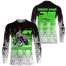 Load image into Gallery viewer, Personalized ATV Motocross Jersey Men Kid UPF30+ Green Quad Bike Shirt Off-Road ATV MX Racing PDT721