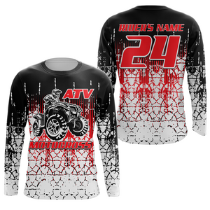 Personalized ATV Motocross Jersey Men Kid UPF30+ Red Quad Bike Shirt Off-Road ATV MX Racing PDT721