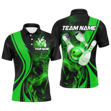 Load image into Gallery viewer, Green Bowling Shirt Personalized Men &amp; Women Bowling Team Jersey Bowling Polo Shirts BDT570