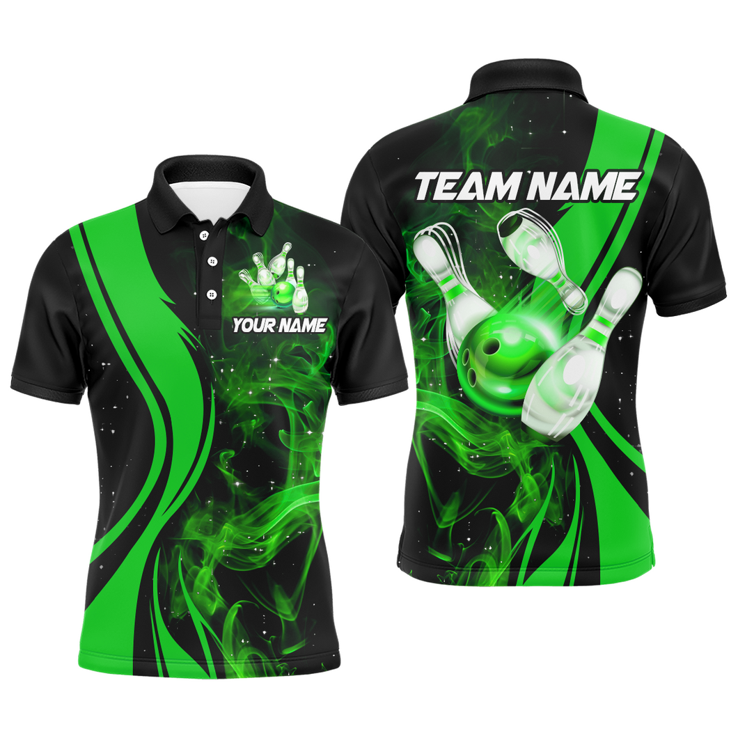 Green Bowling Shirt Personalized Men & Women Bowling Team Jersey Bowling Polo Shirts BDT570