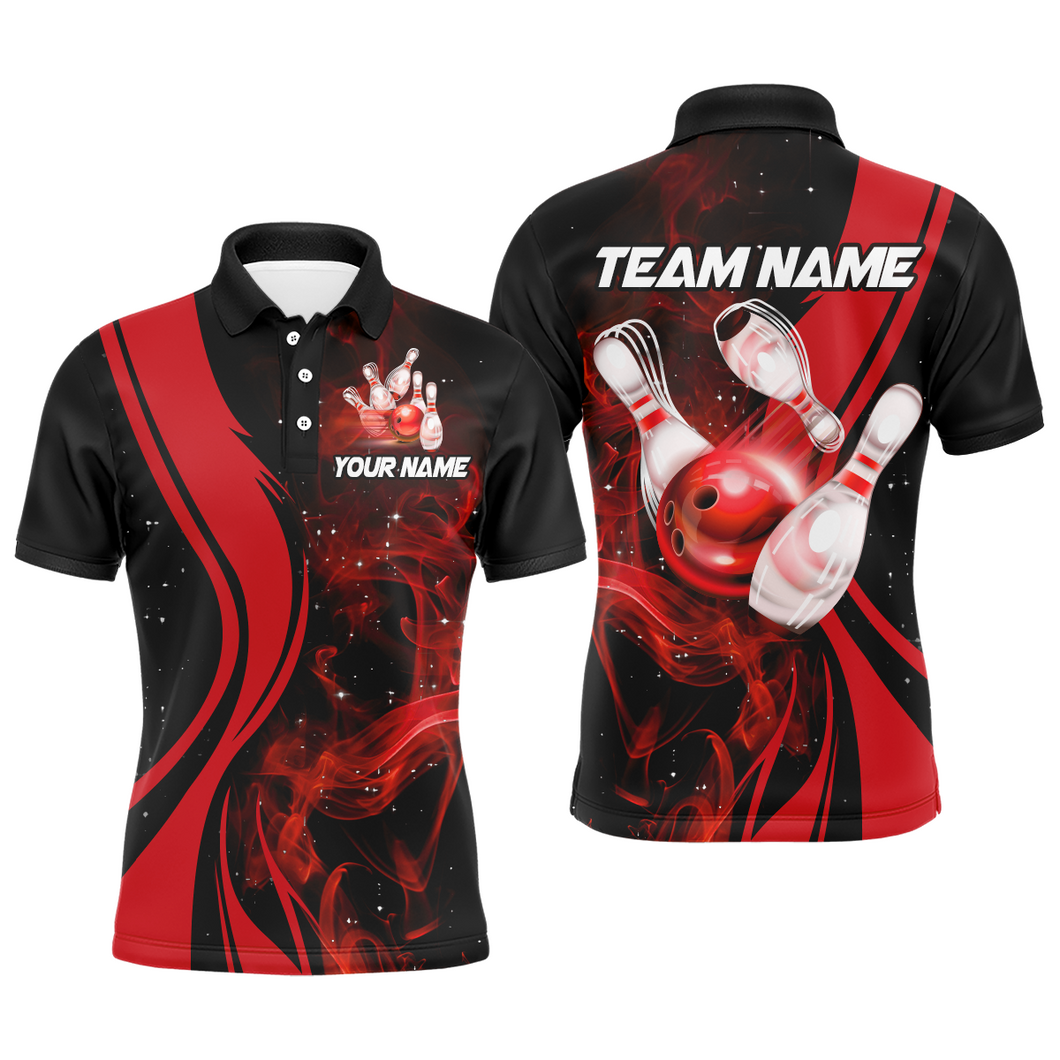 Red Bowling Shirt Personalized Men & Women Bowling Team Jersey Bowling Polo Shirts BDT570