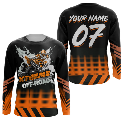 Custom ATV Motocross Jersey Orange Upf30+ Kid Men Women Quad Bike Shirt Extreme Off-Road PDT846