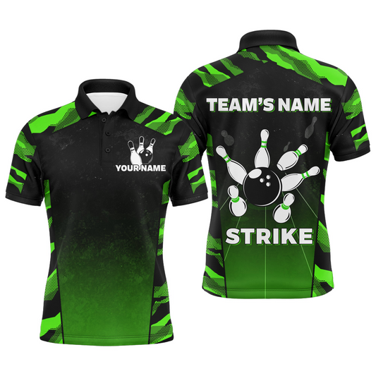Camo Bowling Shirt Men Custom Bowling Polo Shirt Strike Bowling Team Jersey BDT328