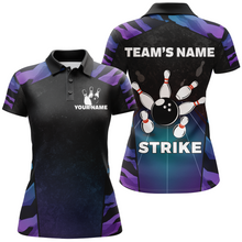 Load image into Gallery viewer, Blue And Purple Bowling Shirt Men Women Personalized Bowling Jersey Team Bowling Polo Shirts BDT449