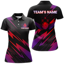 Load image into Gallery viewer, Red And Purple Bowling Shirt Men Women Personalized Bowling Jersey Team Bowling Polo Shirt BDT450