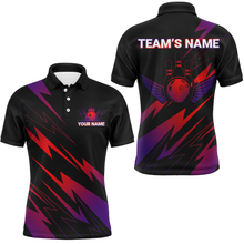 Load image into Gallery viewer, Red And Purple Bowling Shirt Men Women Personalized Bowling Jersey Team Bowling Polo Shirt BDT450