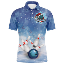 Load image into Gallery viewer, Christmas Bowling Shirt For Men Bowling Jersey Team Custom Bowling Polo Shirt BDT382