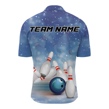 Load image into Gallery viewer, Christmas Bowling Shirt For Men Custom Bowling Jersey Team League Bowling Quarter-Zip Shirt BDT382