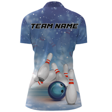 Load image into Gallery viewer, Christmas Bowling Shirt Women Custom Bowling Jersey Team League Bowling Quarter-Zip Shirt BDT382