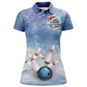 Christmas Bowling Shirt For Women Bowling Jersey Team Custom Bowling Polo Shirt BDT382