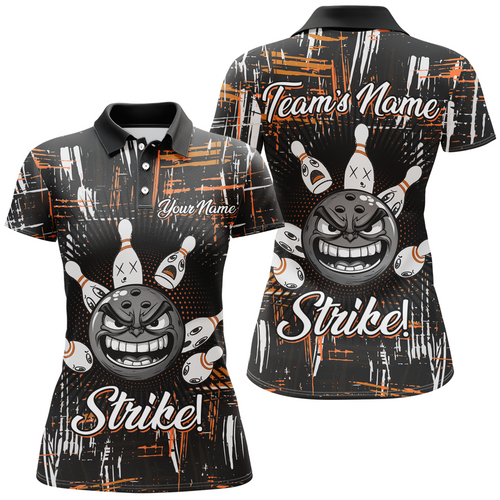 Strike Bowling Jersey For Women Custom Funny Bowling Shirt Team League Bowling Polo Shirt BDT322