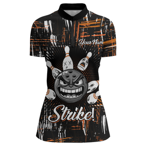 Strike Bowling Jersey For Women Custom Funny Bowling Shirt Team League Bowling Quarter-Zip Shirt BDT322