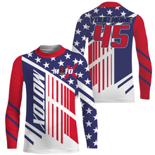 Load image into Gallery viewer, Personalized MotoX Jersey Youth&amp;Adult UPF30+ American Dirt Bike Shirt Patriotic Off-Road Motorcycle PDT744