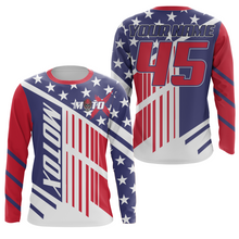 Load image into Gallery viewer, Personalized MotoX Jersey Youth&amp;Adult UPF30+ American Dirt Bike Shirt Patriotic Off-Road Motorcycle PDT744