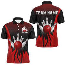 Load image into Gallery viewer, Custom Red Flame Bowling Polo Shirts For Men &amp; Women Bowling Team Jersey BDT456