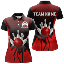 Load image into Gallery viewer, Custom Red Flame Bowling Polo Shirts For Men &amp; Women Bowling Team Jersey BDT456
